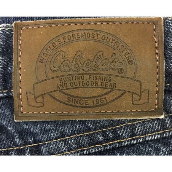 Cabela's Blue Jeans Men's Size 42x28 Brown Flannel Lined Relaxed Denim High Rise - Picture 1 of 12